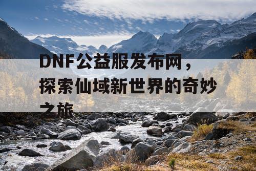 DNF公益服发布网，探索仙域新世界的奇妙之旅