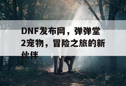 DNF发布网，弹弹堂2宠物，冒险之旅的新伙伴