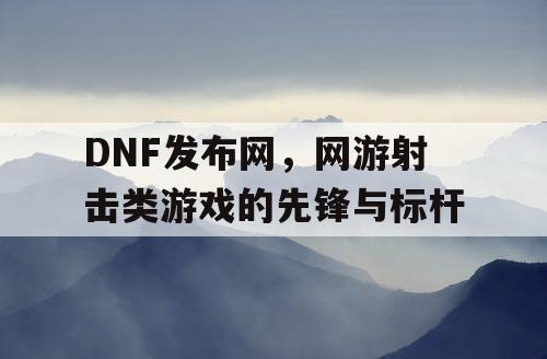 DNF发布网，网游射击类游戏的先锋与标杆