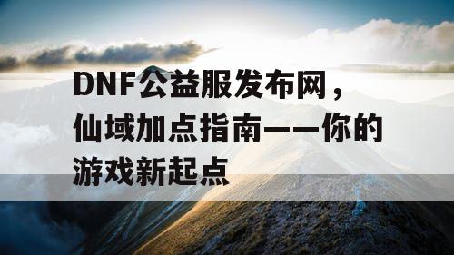 DNF公益服发布网，仙域加点指南——你的游戏新起点