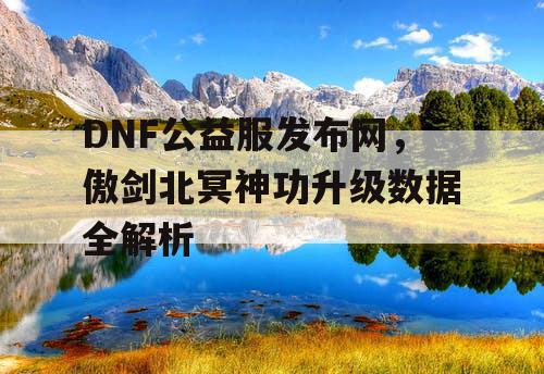 DNF公益服发布网，傲剑北冥神功升级数据全解析