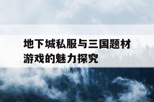 地下城私服与三国题材游戏的魅力探究